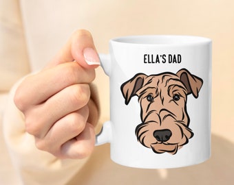 Personalized Airedale Terrier Dog Mug: Custom Pet Portrait Coffee Mug