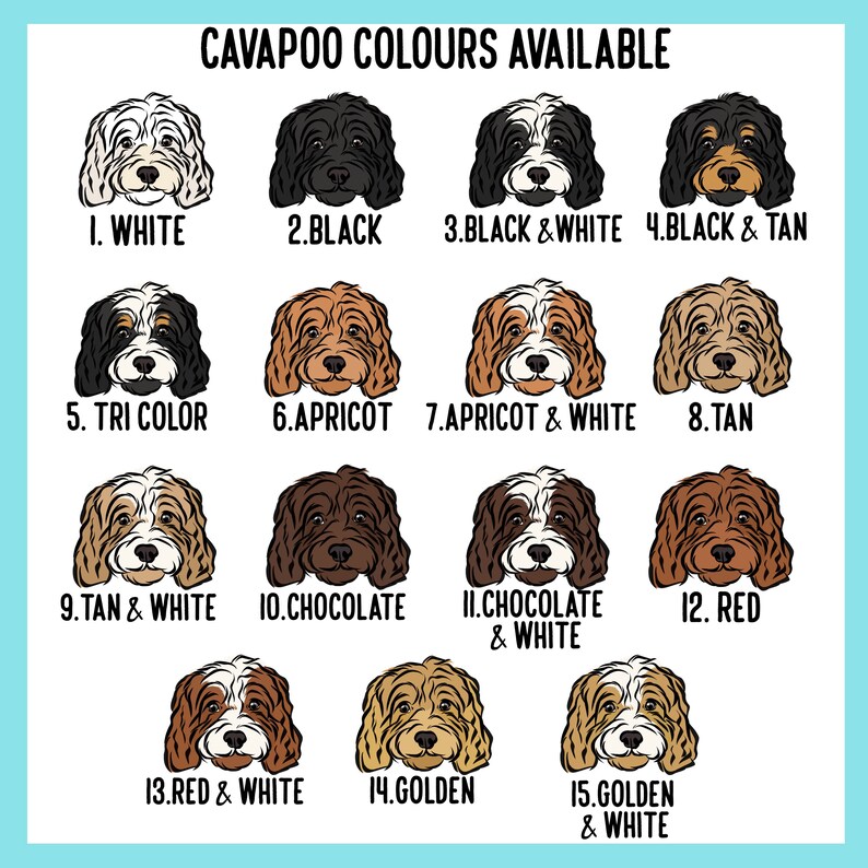 Personalized Cavapoo Portrait Mug: Custom Dog Illustration, Pet ...