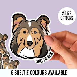 Adesivi per cani Sheltie Adesivi fustellati Sheltie personalizzati Adesivi personalizzati per proprietari di cani Adesivo per laptop amante degli animali domestici Regali di nome Sheltie