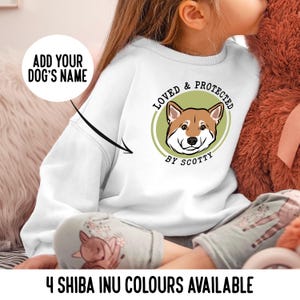 Shiba Inu Kids Sweatshirt/ Personalised Shiba Face Crewneck Junior Kid Jumper/ Custom Shiba Owner Children Christmas Jumper/ Shiba Inu Gift