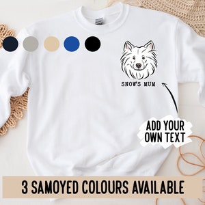 Personalised Samoyed Sweatshirt/ Samoyed Portrait Face Jumper/ Custom Dog Breed Owner Crewneck Sweatshirt/ Pet Portrait Jumper Gift Idea