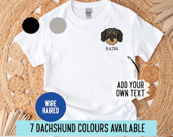 Drahthaardackel T-Shirt: Personalisiertes Hundeporträt-T-Shirt