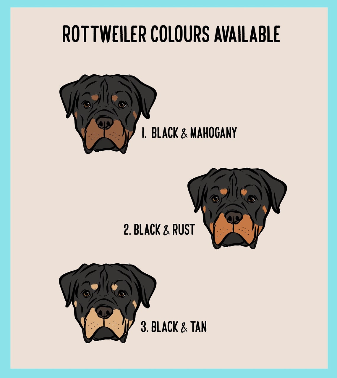 Personalized Rottweiler Stickers: Custom Dog Face Decal - Etsy