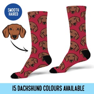 Dachshund Socks: Illustrated Sausage Dog Crew Socks
