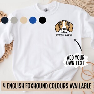 Englischer Foxhound Gesicht Pullover / Hunderasse Portrait Sweatshirt / Englischer Foxhound Hund Mama Geschenk Idee / personalisierte Haustier Portrait Pullover Geschenk