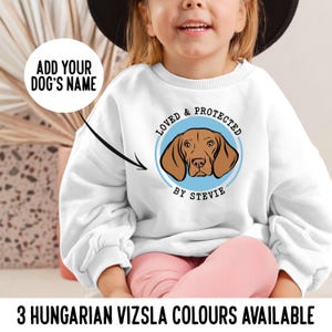 Hungarian Vizsla Kids Sweatshirt/Personalised Vizsla Owner Crewneck Toddler Jumper/Dog Kid Sweatshirt Gift/Dog Breed Christmas Child Sweater