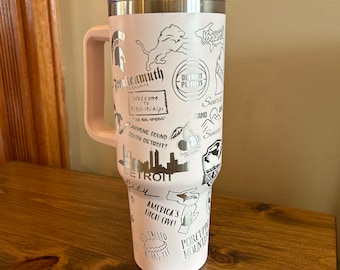40 oz Tumbler with Handle - All Things Michigan