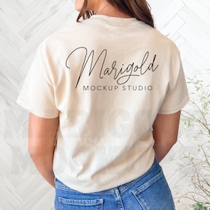 Gildan 5000 Sand Shirt Mockup Back of Shirt Sand TShirt Mockup Sand Shirt Back Mock Sand Shirt Mockup Aesthetic Mockup Trendy Shirt Mock Up