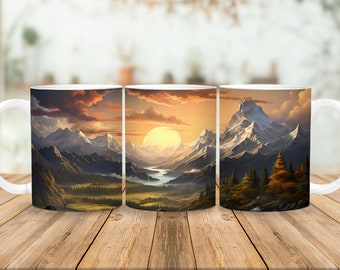 Landscape Mug, Mountain Mug, Sunrise Mug, Mountain Gift, Gift for Him, Gift for Her