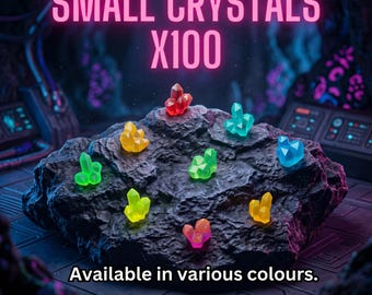 Small Crystals x100 3d printed basing bits for wargaming. 28/32mm scale. Wargaming, Kitbashing, basing, scenics. 3d printed bitz.