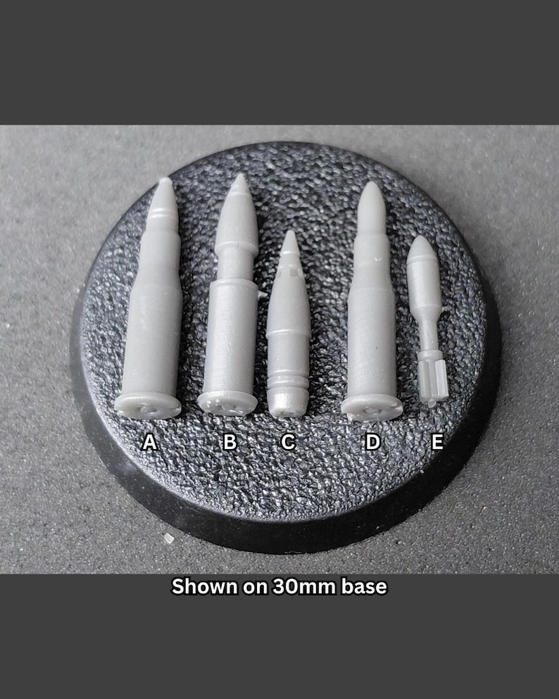 Artillery Shells X50 PRINT for Miniature Wargaming. 28/32mm Scale. 3d ...