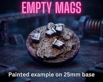 Magazine x50 3d printed basing bits for wargaming. 28/32mm scale. 3d printed miniature wargaming bits