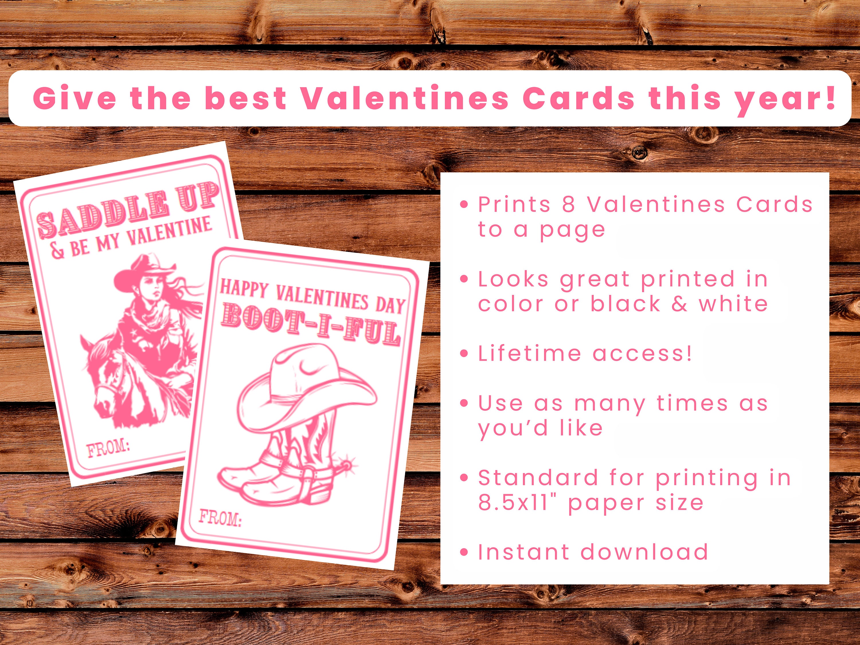 Western Valentines Day Cards | Cowgirl Valentine | Kid-friendly ...