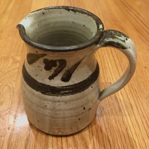 Vintage Handmade Boho Stoneware Pitcher Pottery