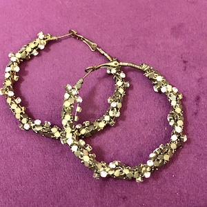 Brincos de argola de strass VTG