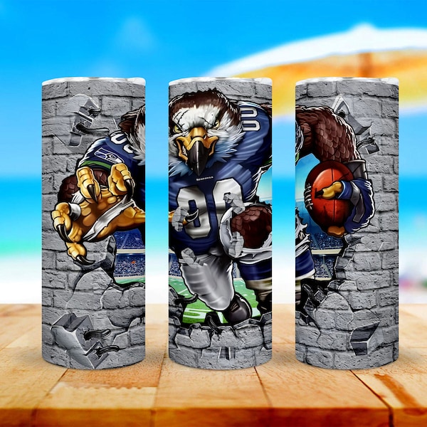 Seattle Seahawkss PNG, 20oz png, Tumbler PNG 300DPI Tumbler, Seahawkss Mascot PNG,Tumbler Wrap