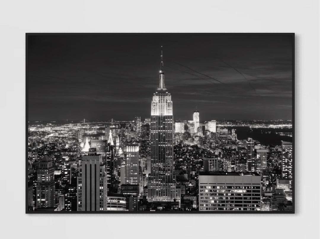 Black and White New York Skyline Print | NYC Canvas | Art Landscape for ...