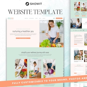 Showit Template for Wellness Coach, Health Blog Website, Lifestyle Website Template, Calm Modern Showit Design, Email List Building Template
