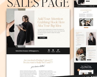 Showit Sales Page Template: Customizable Add-On Canvas