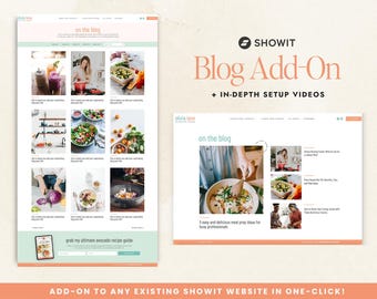 Olivia Showit Blog Add-On Template | Blog Page Design for Showit + WordPress Blog Setup | Blogging Website Pages