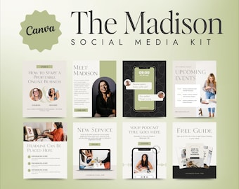 Elegant Instagram Templates: Canva Social Media Kit (Digital Download)