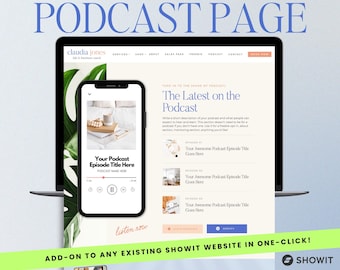 Showit Podcast Page Layout: Customizable Website Template (Digital Download)