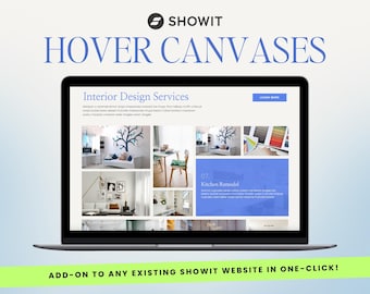 Showit Hover Canvas Template: Interactive Website Sections (Digital Download)