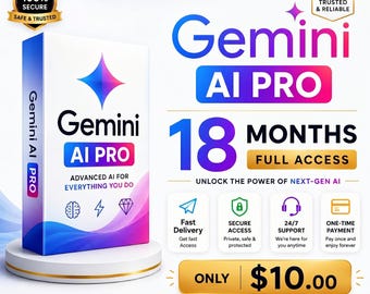Abbonamento Gemini Pro con accesso completo per 18 mesi e 5 TB di spazio di archiviazione cloud (attivazione tramite e-mail).