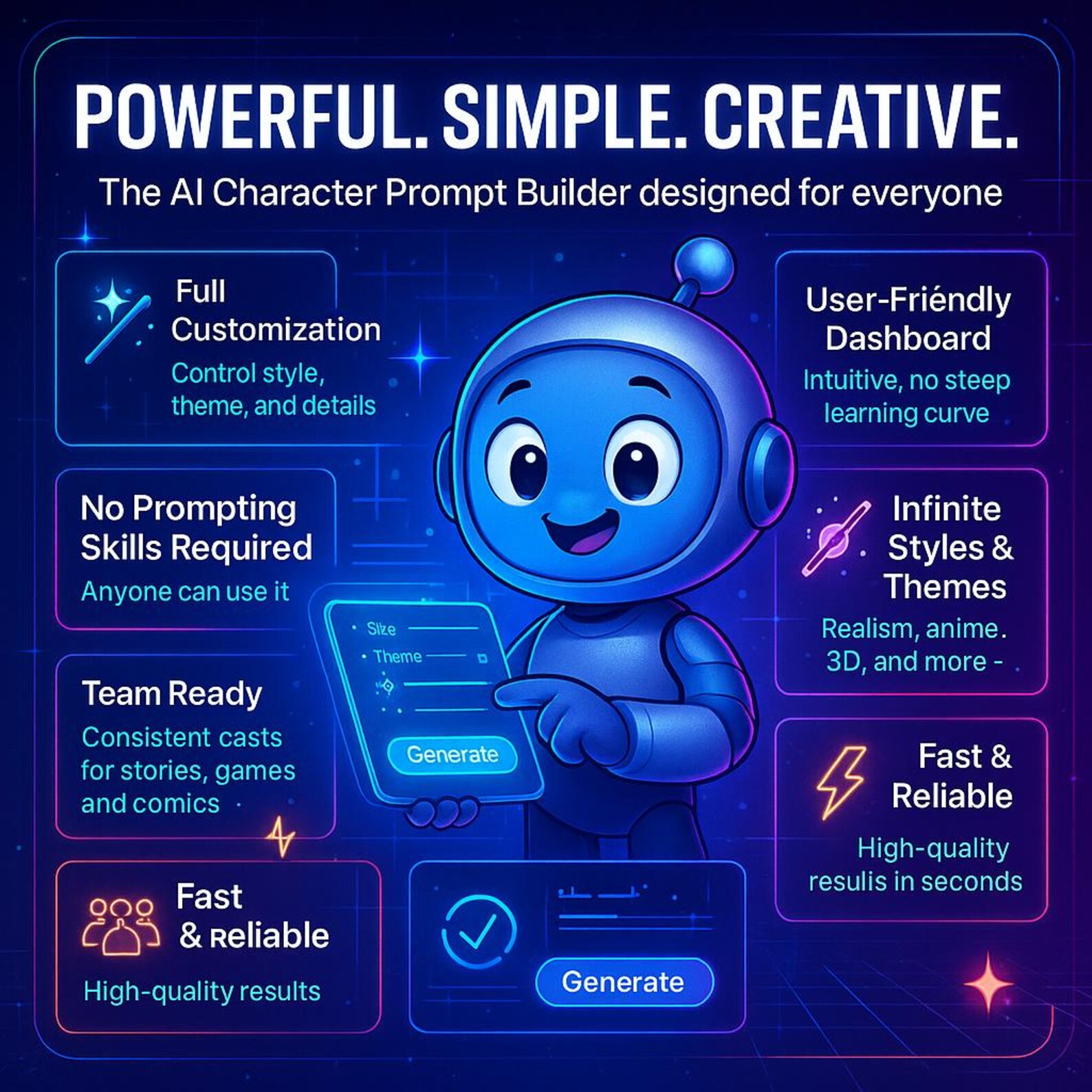 AI Character Prompt Builder - Midjourney Chatgpt DALL-E Character