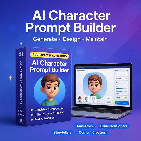 AI Character Prompt Builder - Midjourney ChatGPT DALL-E Character Creator Tool | Instant Access