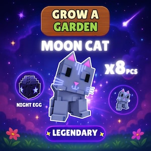 8 PCS Moon Cat Legendary Pet | Grow a Garden Roblox | Delivery Trade | Cheap Digital Item Gift | GaG Pets