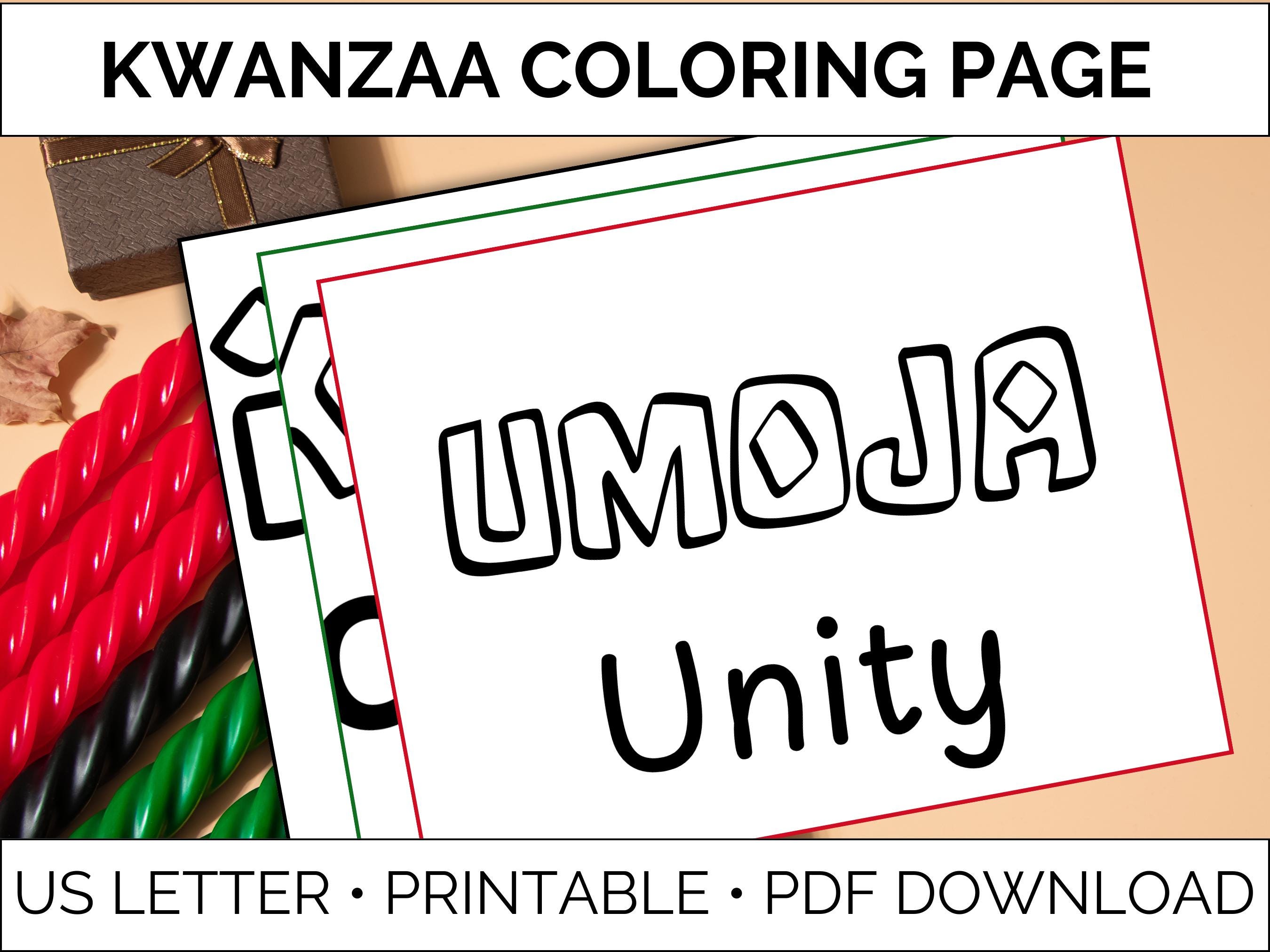 Kwanzaa Printable | Kwanzaa Symbols Coloring Page | Kwanzaa Activity for Kids | Holiday Activity ...