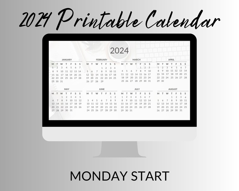2024 PDF Printable Calendar, 2024 Printable Monthly Calendar, 2024
