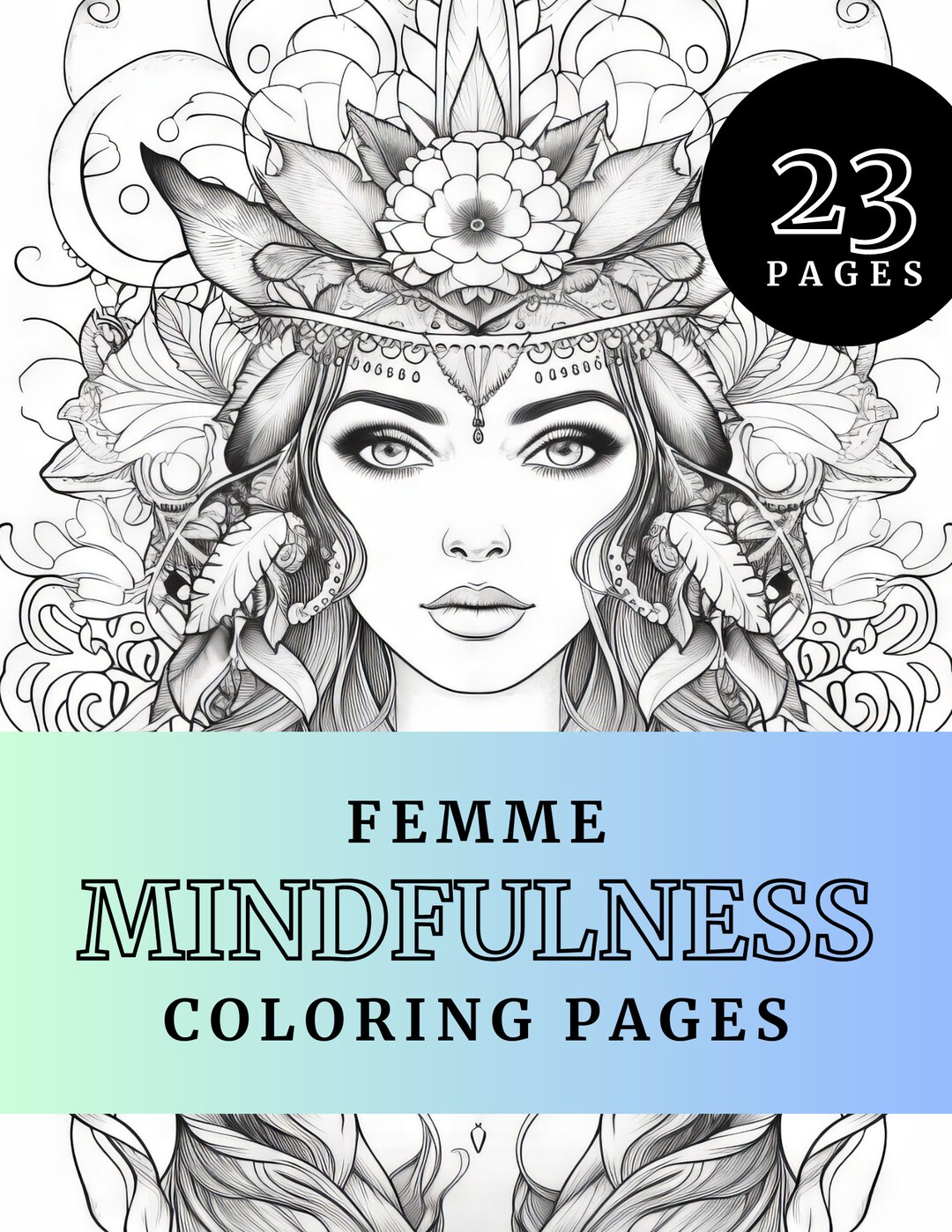 Printable Coloring Book, PDF Coloring Book, Femme Coloring Book