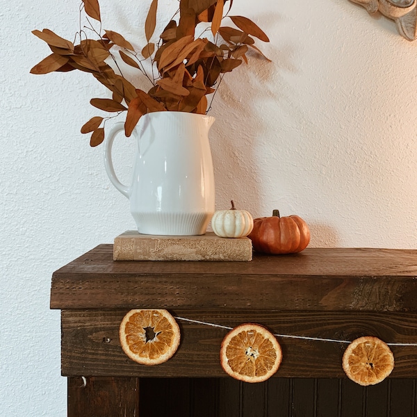 Orange Fall Garland, Natural Decor, Fall Decor, Rustic Fall Decor, Natural Fall Decor, Fall Garland, Dried Orange Garland, Orange Garland