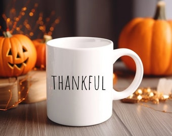 Thankful Mug, Thanksgiving Mug, Fall Mug, Autumn Mug, Gift Mug, 11oz Mug