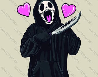 Scream Ghostface SVG: Halloween Cricut Cut File (PNG)