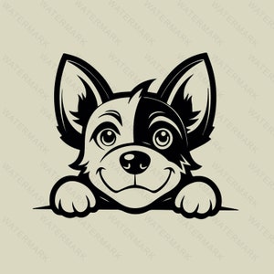 PEEKING DOG SVG, Peeking Dog Clipart, Peeking Dog Svg Files For Cricut, Peeking Dog Silhouette Svg