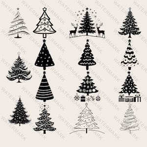 Christmas Tree Svg Bundle, Christmas Svg, Christmas Tree Svg, Christmas Clipart, Christmas Tree Png, Christmas Digital,Cricut,Silhouette,Dxf