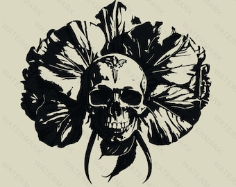 Skull svg file, skull Vector, skull svg vector silhouette, Sugar Skull Svg file, skull cut file, halloween