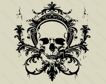 Skull svg file, skull Vector, skull svg vector silhouette, Sugar Skull Svg file, skull cut file, halloween