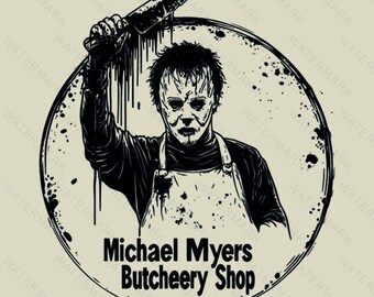 Michael Myers Butcher Shop SVG: Halloween T-shirt Graphics (Digital Files)