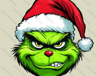 Face Grinch Png INSTANT DOWNLOAD, Grinch Ho Ho Ho ,hohoho
