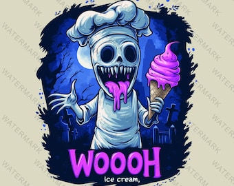 Scream Ghost Face SVG: Halloween Ice Cream Design, Cricut Cut File (PNG)