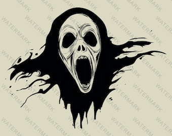 Scream Ghost Face SVG: Halloween Cricut Cut File