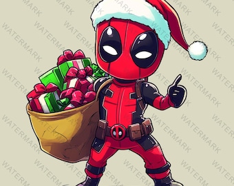 Christmas Deadpool PNG: Holiday Decoration, Cricut Cutting File