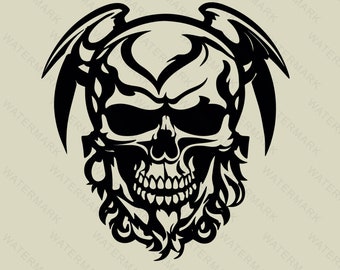 Skull svg file, skull Vector, skull svg vector silhouette, Sugar Skull Svg file, skull cut file, halloween