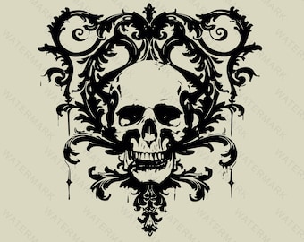 Skull svg file, skull Vector, skull svg vector silhouette, Sugar Skull Svg file, skull cut file, halloween