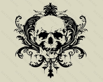 Skull svg file, skull Vector, skull svg vector silhouette, Sugar Skull Svg file, skull cut file, halloween