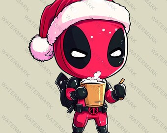Christmas Deadpool PNG: Cricut Cutting File (Digital Download)
